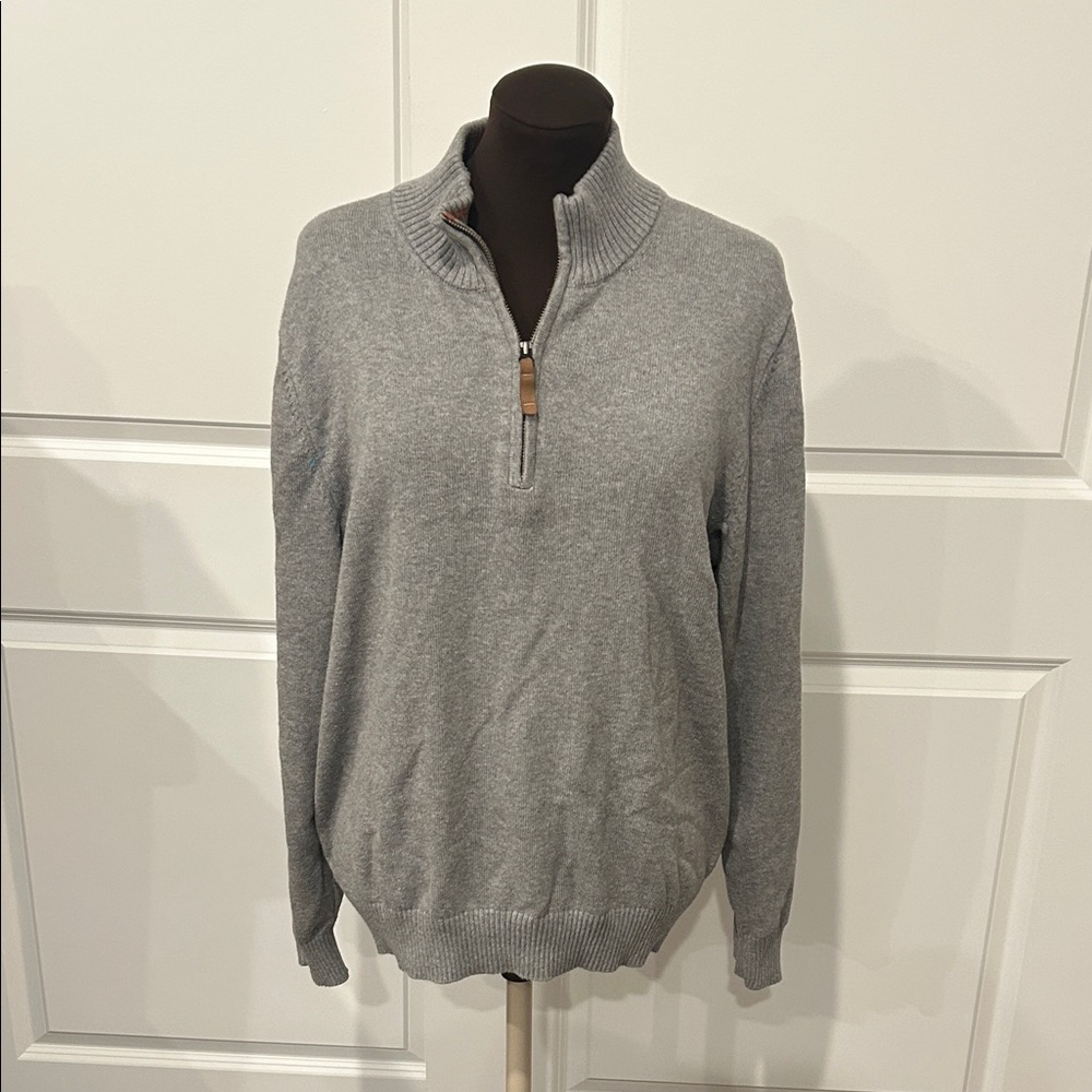 Duluth Trading Co Long Sleeve Men’s Gray Sweater Half Zip Size Medium